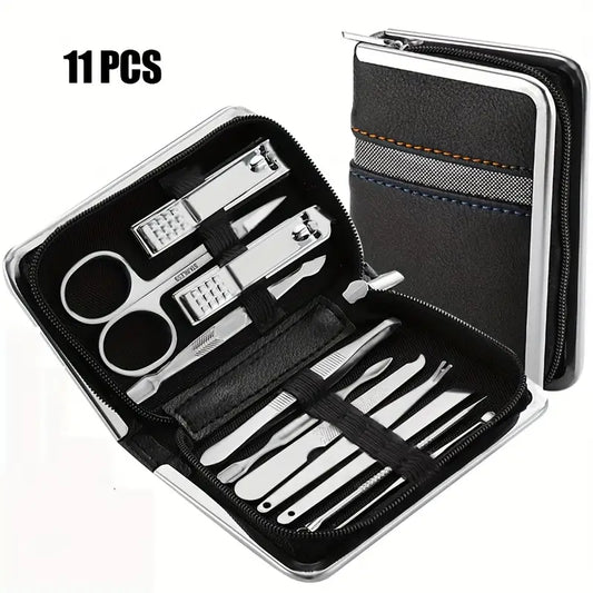 Premium Nail Clipper Kit – 11/26-Piece Professional Grooming Set for Men & Women | Manicure & Pedicure Tools for Fingernails, Toenails, and More | Travel Case Included