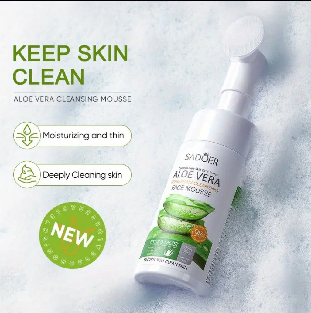 Aloe Vera Cleansing Mousse – 2pcs Gentle Foaming Cleanser for Deep Cleansing & Oil Control