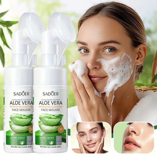 Aloe Vera Cleansing Mousse – 2pcs Gentle Foaming Cleanser for Deep Cleansing & Oil Control