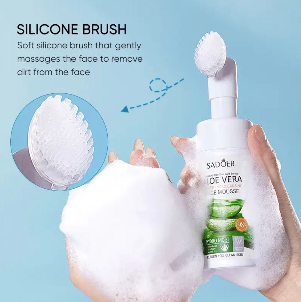 Aloe Vera Cleansing Mousse – 2pcs Gentle Foaming Cleanser for Deep Cleansing & Oil Control
