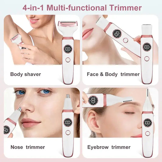 4-in-1 Rechargeable Women’s Grooming Kit with Digital Display Amorae Beauty