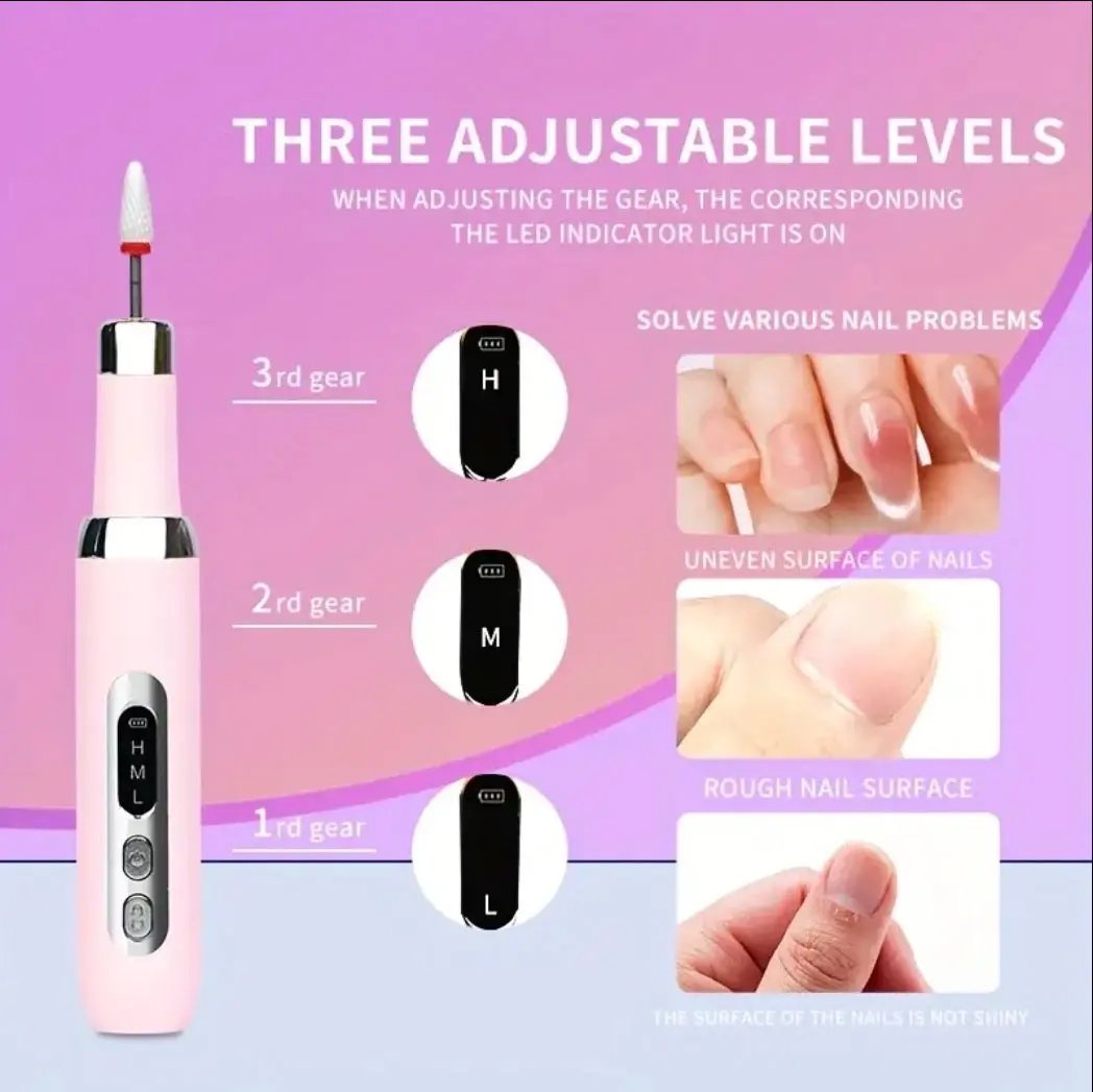 Cordless Electric Nail Drill Kit – Professional Manicure & Pedicure Set with Bits & Sanding Bands Amorae Beauty
