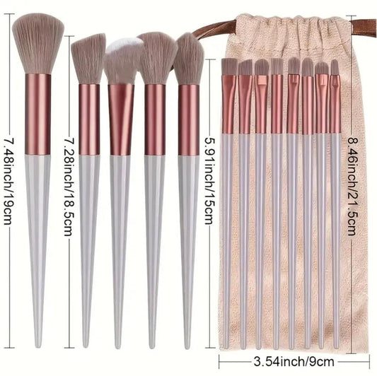 Rosé Luxe™ 13-Piece Professional Makeup Brush Set Amorae Beauty