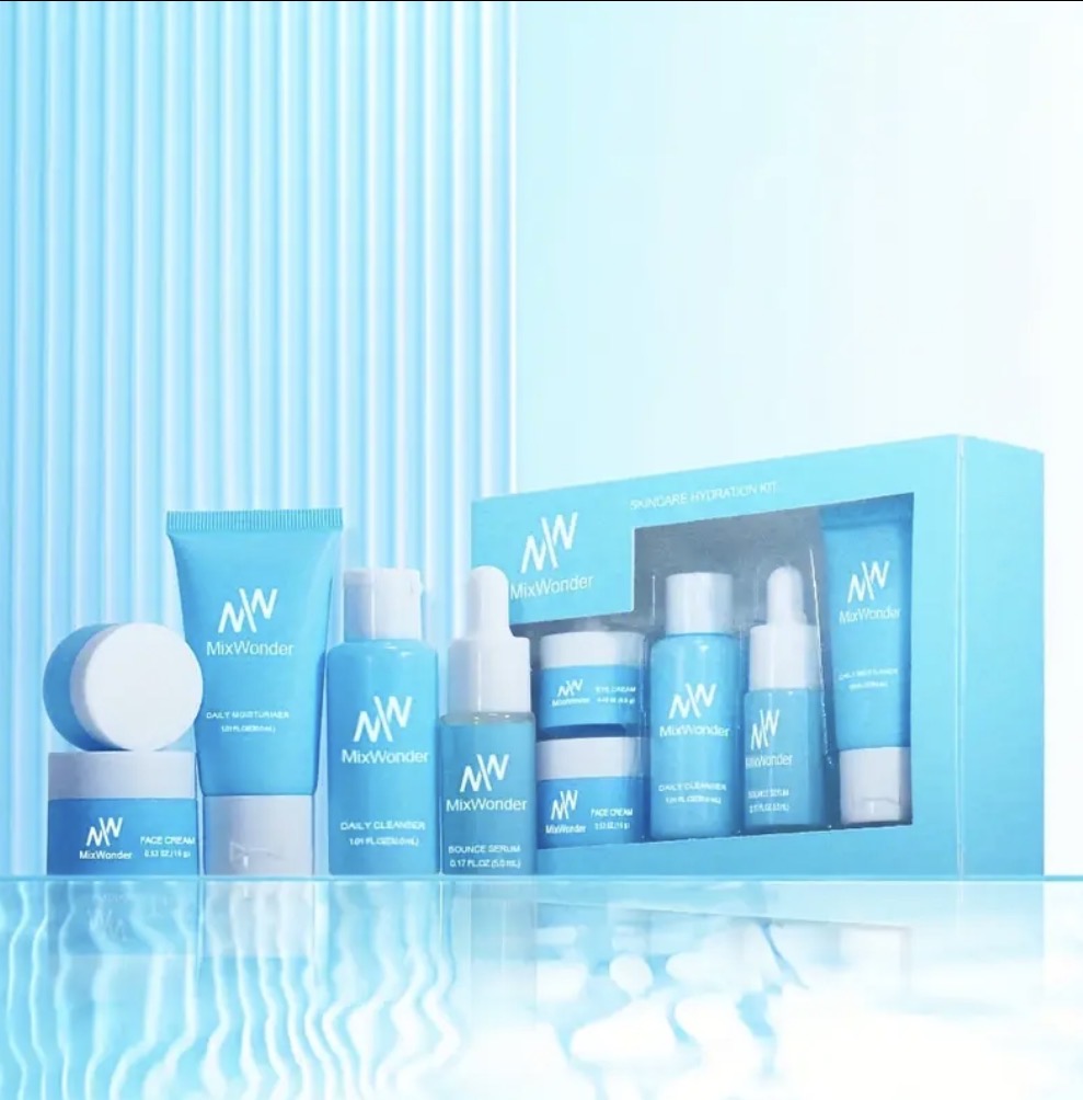 MixWonder Skincare Set – Complete Hydrating Care with Cleanser, Serum, Moisturizer & Eye Cream