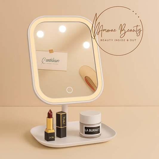 Rechargeable LED Makeup Mirror with Lights Amorae Beauty