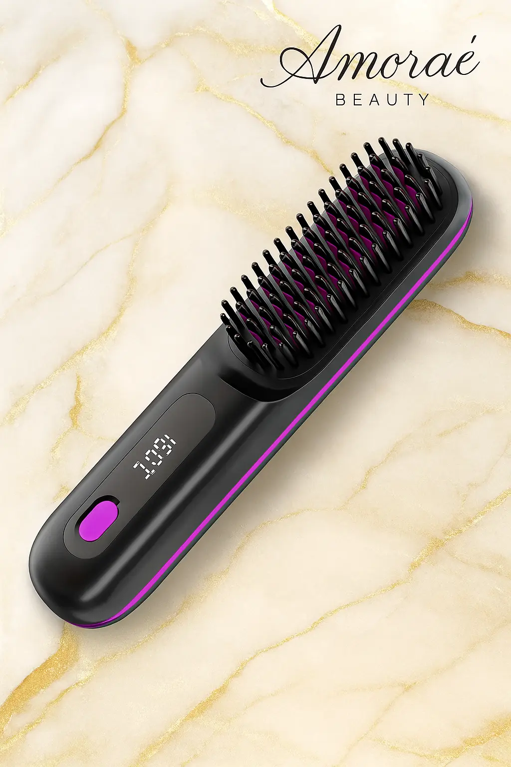 Amorae Beauty Cordless Hair Straightener Brush – Rapid Heat, USB Rechargeable & Anti-Scald Design Amorae Beauty