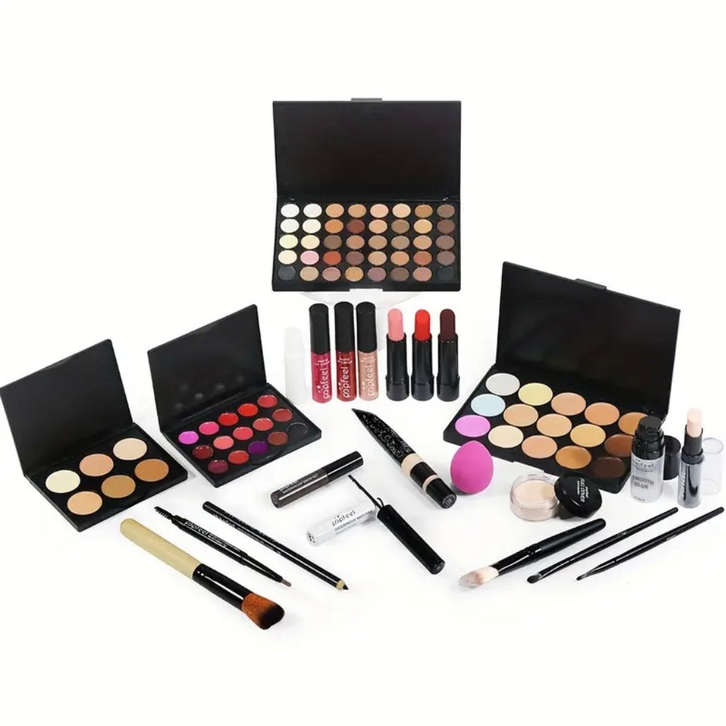POPFEEL All-in-One Makeup Kit – Eyeshadows, Blush, Lipsticks & Brushes